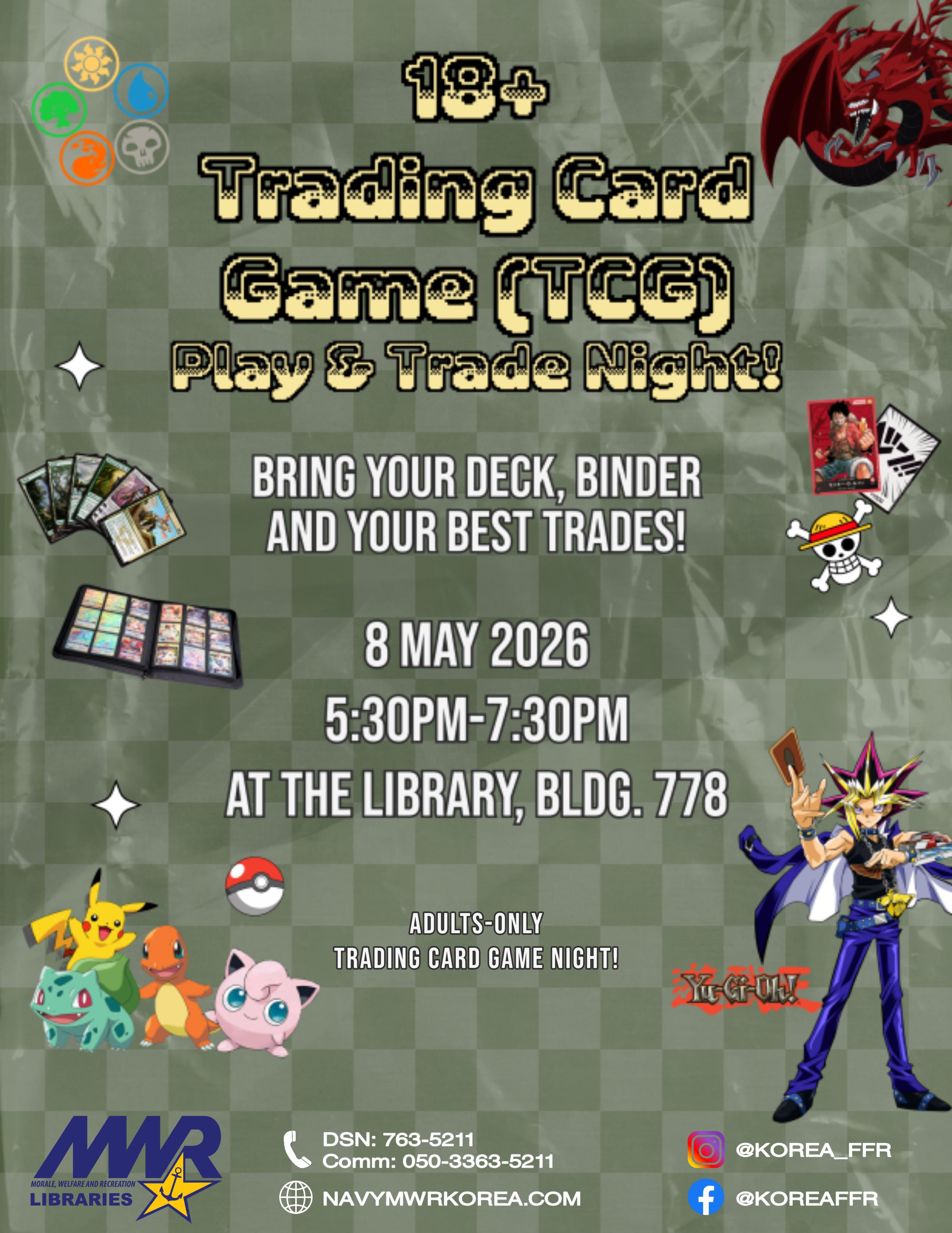 Trading card game on 8 May, 5:30PM-7:30PM at Library.