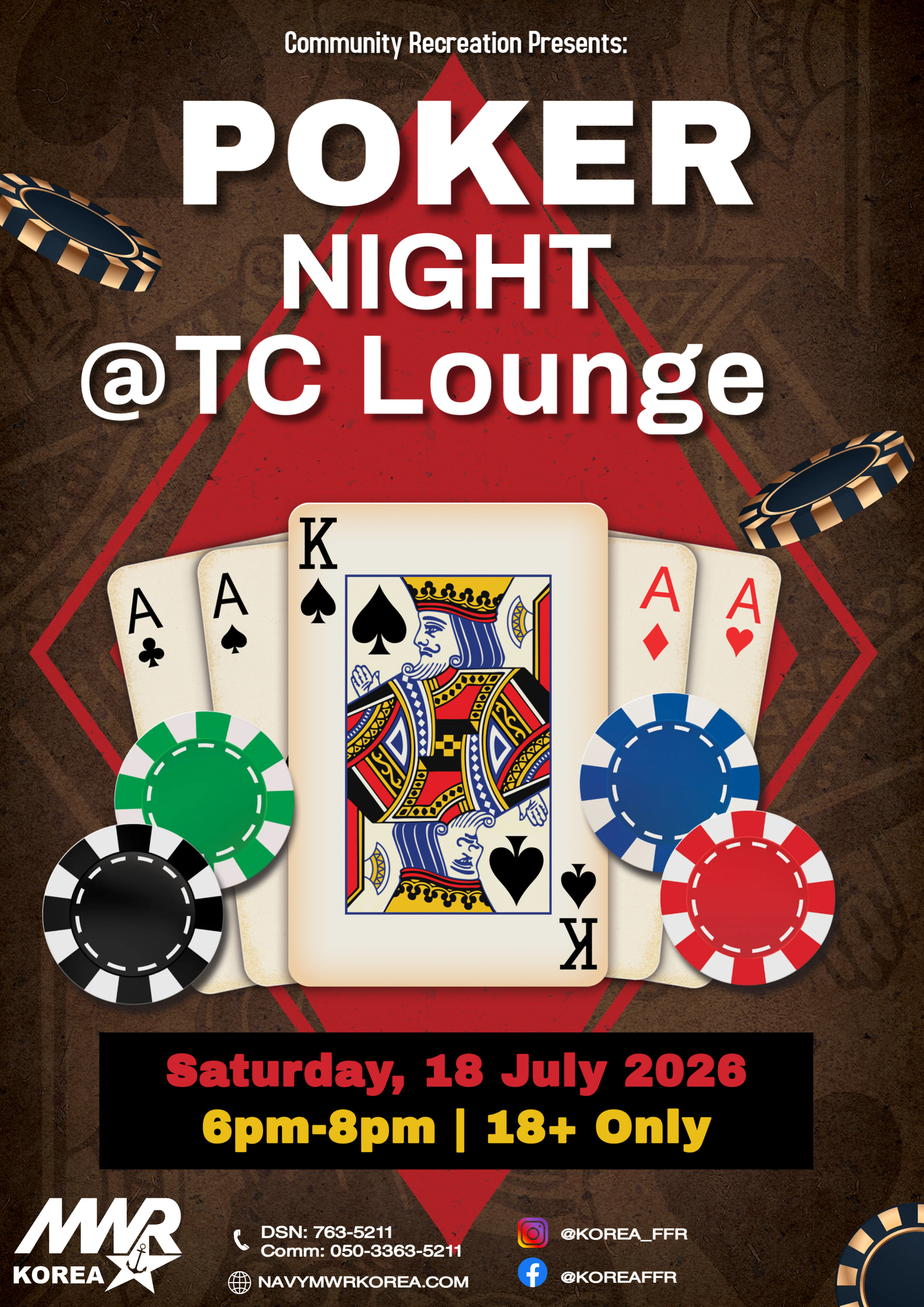 18 Poker Night flyer
