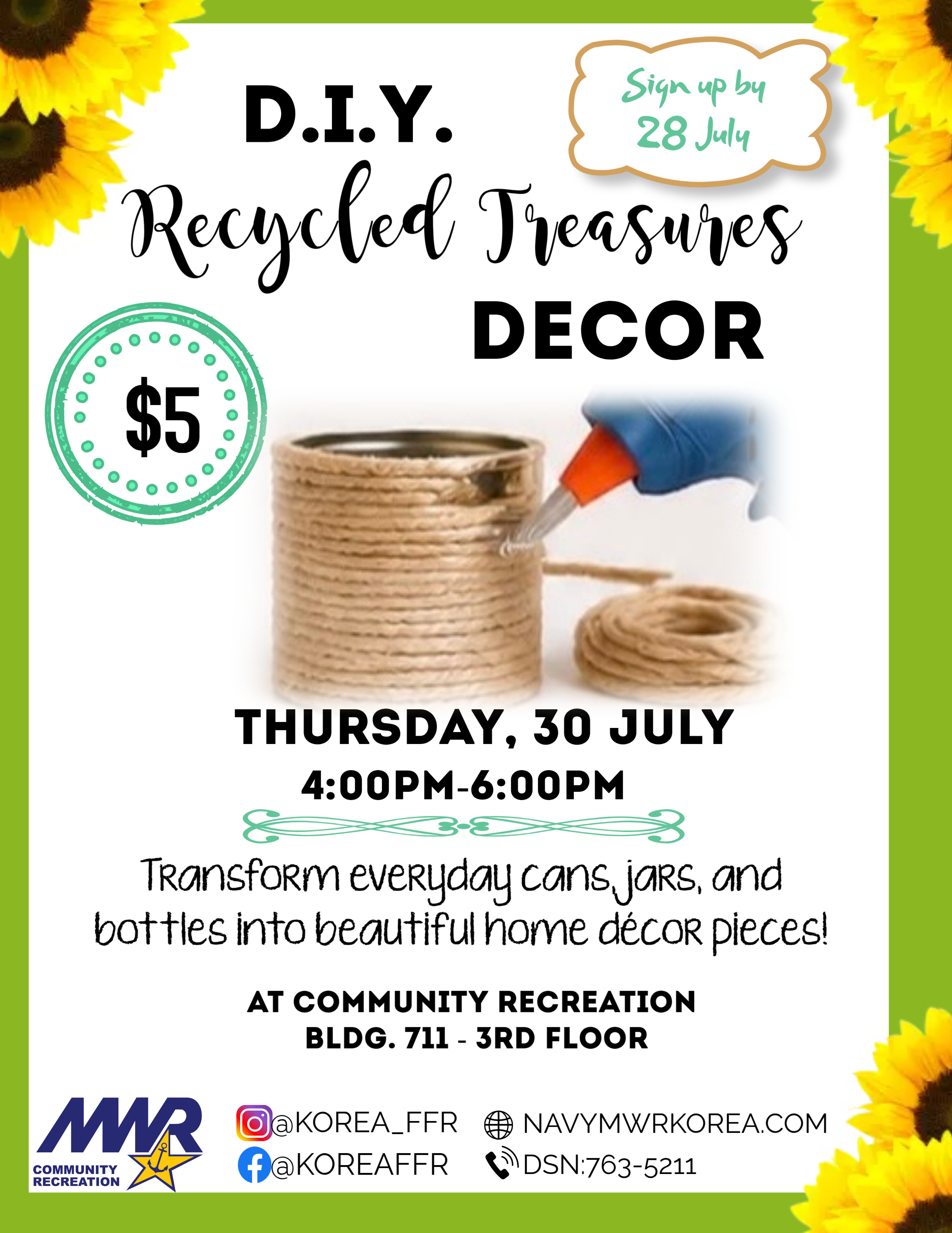 DIY Recycled Treasures Decor flyer
