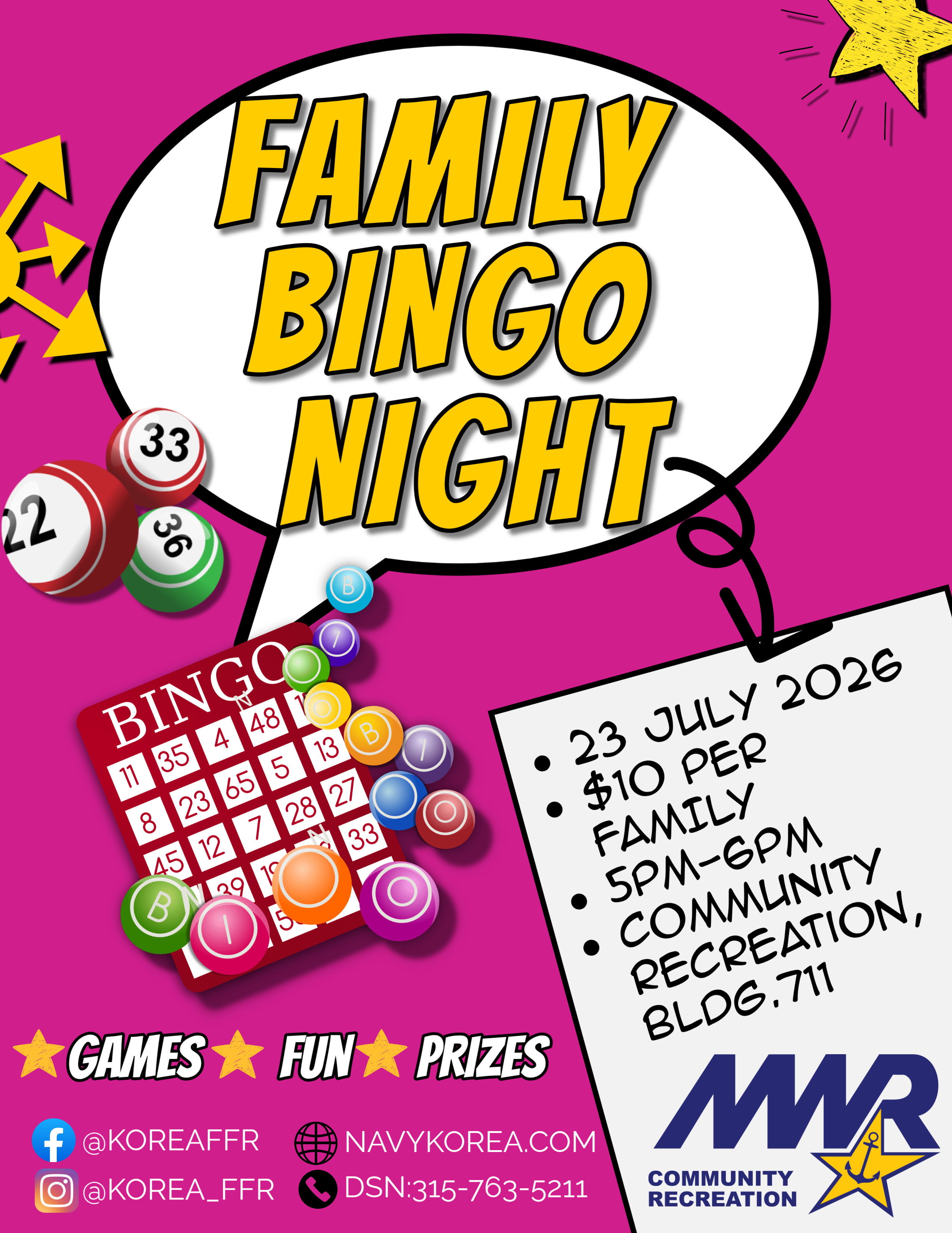 Family Bingo flyer